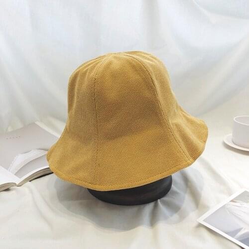 Female Japanese Cotton Wide Brim Foldable Sun Hat New Unisex Bucket Hat Summer Hat Women Solid Color Anti-UV Beach Hats