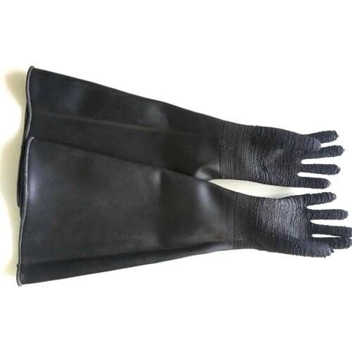 Stripe surface sandblasting gloves sandblaster cabinet gloves 68cm free shipping