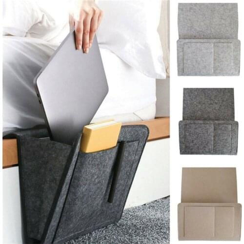 Practical Durable Felt Bedside Storage Hanging Bag Gadget Organizer Caddy Bed Book IPad Sofa Holder Pockets 32cm X 20cm