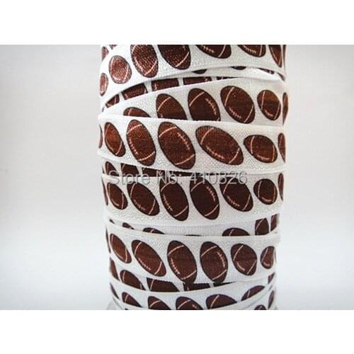 Q&N ribbon wholesale/OEM 5/8inch 14607037 Baseball Print Sport Style folded over elastic FOE 50yds/roll free shipping