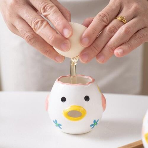 Egg Separator Convenient Oval Beak Design Ceramic Chicken Shape Yolk Protein Filter for Daily Used товары для кухни