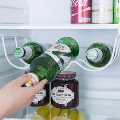 Refrigerator Kitchen Rack Shelf Can Beer Wine Bottle Holder Rack Organizer Kitchen Storage Fridge Organizer ShelvesHome