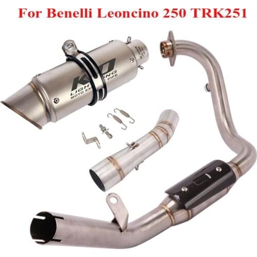 Motorcycle Exhaust Muffler Escape Front Header Connect Link Tube Exhaust System for Benelli Leoncino 250 TRK251