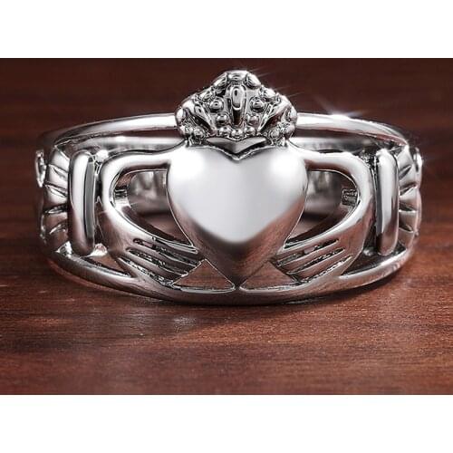 Huitan High Quality Silver Plated Holding Love Design Women Rings Metal Love Wedding Rings Anniversary Nice Gift Fashion Jewelry