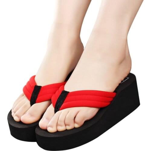 Womens Summer Wedges Lady Beach Leisure Flip Flops