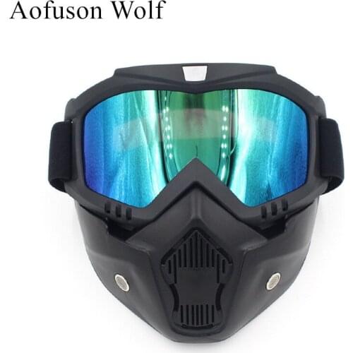Winter Ski Goggle Full Faces Mask Motorcycle Riding goggles Motocross Snowmobile Respiratory Filtration Windproof Snow Eyewear