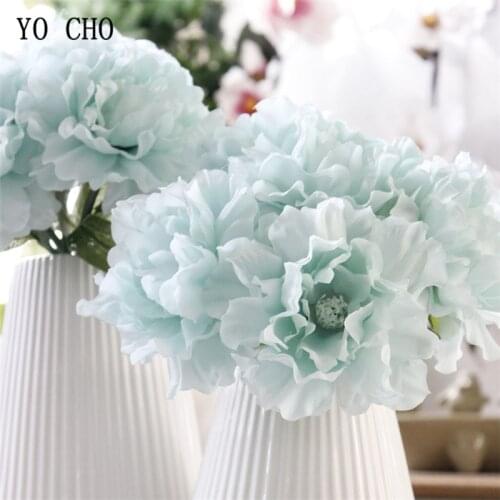 1 Bunch 5 Heads Artificial Flowers Peony Faux Peony Flowers for Garden Landscape Decoration Fake Flowers Home Wedding Decoration