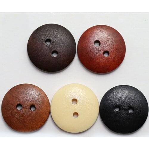 100pcs Meetee 10-20mm Natural Wooden Buttons 2 Holes Round Button Sewing Scrapbooking DIY Buttons Sewing Accessories C1-8