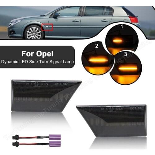 2X For Opel Signum 2003-2008 For Opel Vectra C 2002-2008 LED Dynamic Side Marker Turn Signal Lamp Light Flowing Blinker