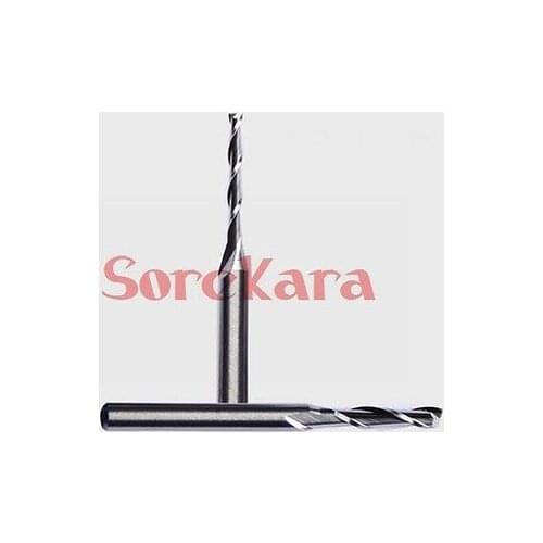 3.175*25mm Two Flutes Spiral End Mills Double Flutes Milling Cutter Carbide CNC Router Bits Carving Tools
