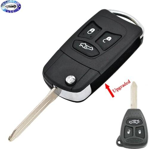 3 Button Fob Folding Key Case Flip Remote Key Shell for Chrysler Dodge Jeep Avenger Nitro