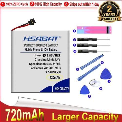 HSABAT 0 Cycle 400mAh 361-00108-00 Battery for Garmin ViVOACTIVE 3 Music Watch Li-po NL28LL31B03OC Replacement Accumulator