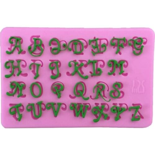 Aouke Capital Art Alphabet Silicone Mould Handmade DIY Liquid Chocolate Kitchen Cake Baking Accessories Dropping Silicone Mould