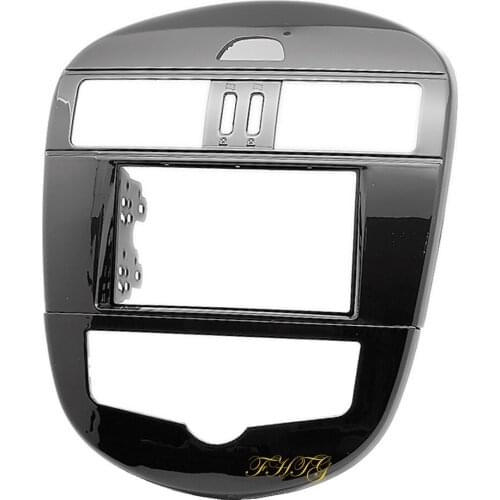 Car Radio Fascia,Dash Kit is suitable for 2011-2012 Nissan Tiida/ Pulsar SSS,(Auto AC, UV Black),Double Din Car Audio Frame