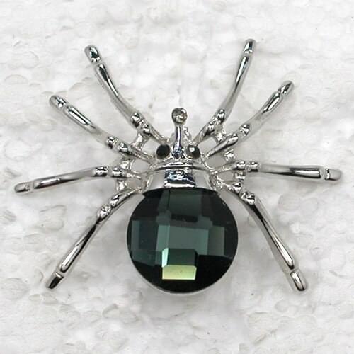 Black Rhinestone Spider Pin brooches C961 H