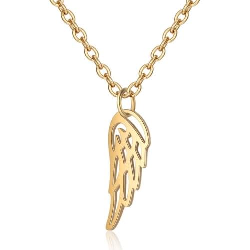 Europe and the United States hot titanium angel wing necklace female free flying fashion stainless steel pendant necklace
