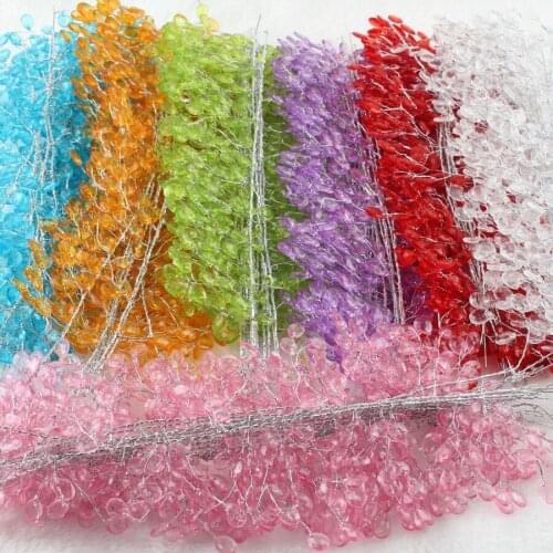 20pcs 30cm Crystals Garland Beads String For Bouquets Making Wedding Party Venue Decoration