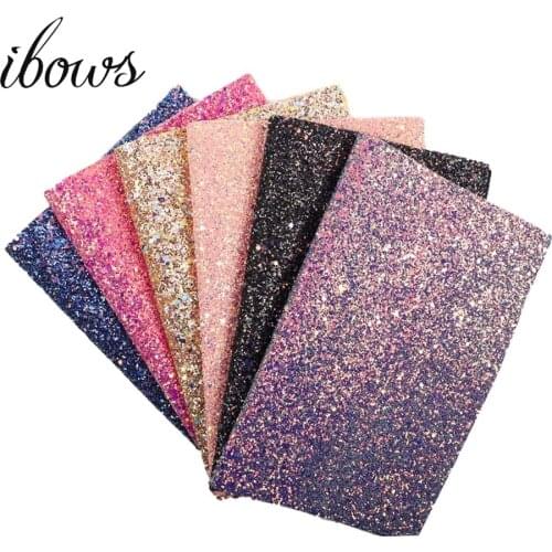 IBOWS 22CM*30CM Glitter Synthetic Leather Chunky Glitter Fabric DIY Bag Shoes Accessories Fabric Handmade Decoration Materials