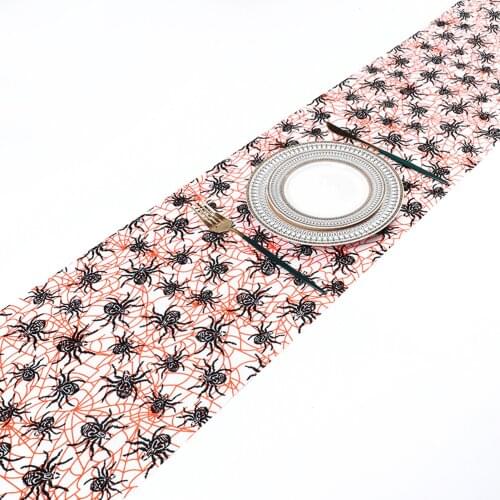 Kitchen Halloween Tablecloth Spider Bats Spider Web Printed Line Linen Innovative Halloween Desktop Decoration For Parties