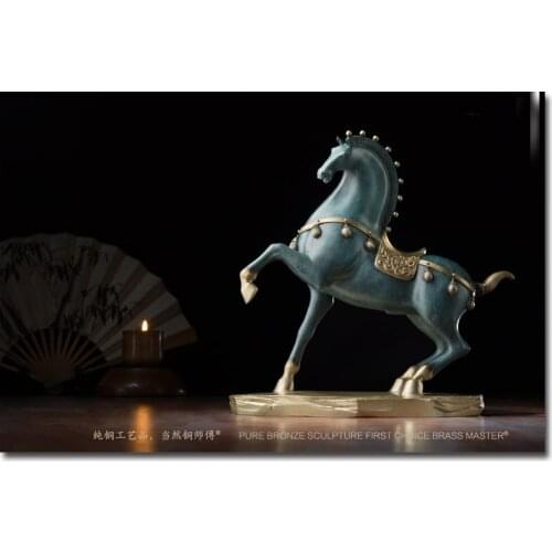 Limited Edition-best gift # TOP office home Shop business Collection Propitious CHINA Tang Dynasty horse bronze Sculpture decor