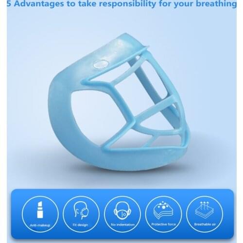 3D Mouth Mask Support Breathing Assist Help Mask Inner Cushion Bracket Food Grade Silicone Mask Holder Breathable Valv Masque