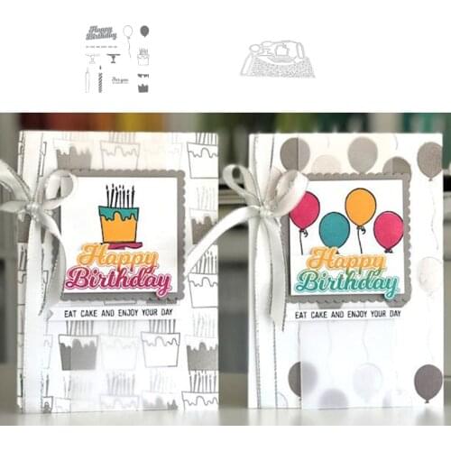 Metal Cutting Dies And Stamps Birthday balloon can for DIY Scrapbooking Album Paper Cards Decorative Crafts Embossing Die Cuts