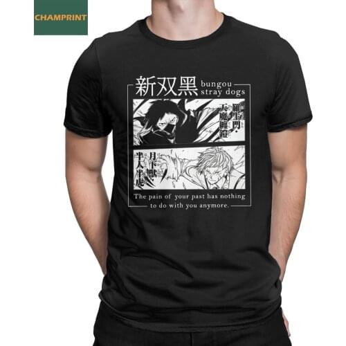 Mens T-Shirts Bungou Stray Dogs Dazai Osamu Leisure Pure Cotton Tees Short Sleeve T Shirt Crewneck Clothes Birthday Present