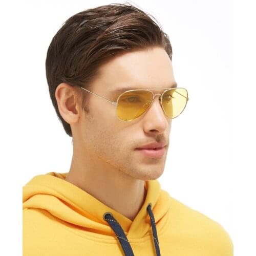New Night Vision Sunglasses Men Brand Designer Fashion Polarized Night Driving Enhanced Light Glasses 3025
