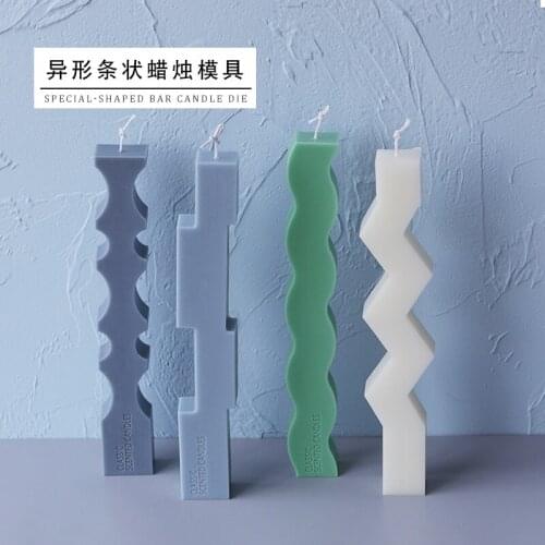 Speical Shaped Strip Candle Silicone Mould European Simple Candle Molds Christmas Home Decoration Candle Moulds