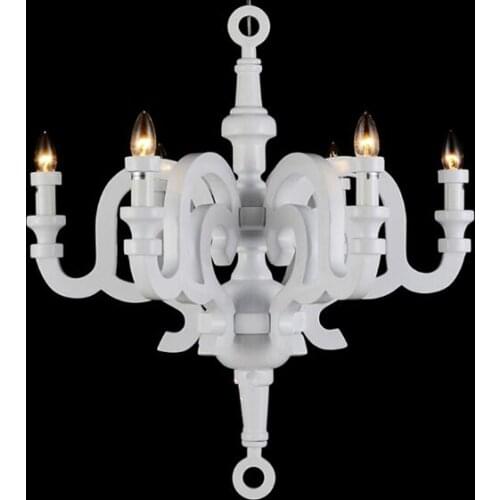 Modern White/Black Wood Chandelier Pendant Lamps for Living Room Dining Room Foyer xuyiming