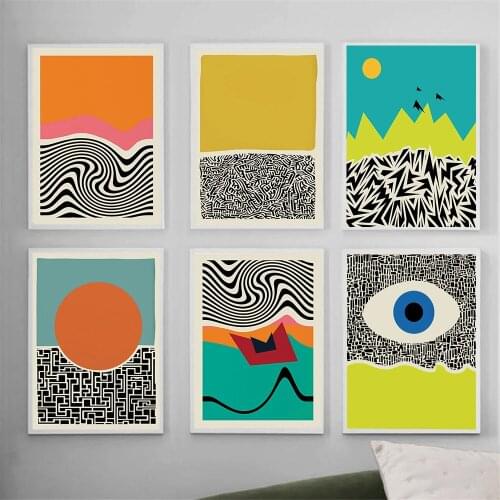 Modern Colorful Eye Posters Line Stripes Canvas Print Geometric Abstract Wall Art Painting Nordic Poster Picture Home Decoration