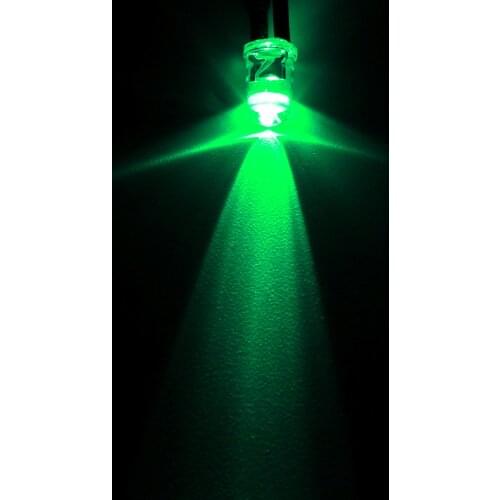 LED Chip LED Ch12V LED Light-Emitting Diodes Wired Kits with 5mm Round Highlight Light Beads Emerald Green