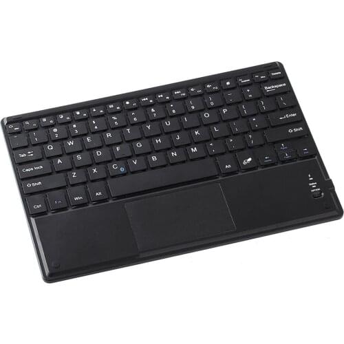 Slim 10" Wireless QWERTY Bluetooth Keyboard + Touchpad For Windows Android Mac