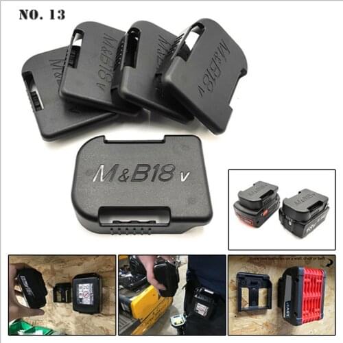 2 in 1 Universal 14.4V/18V Lithium Battery Storage Rack Bracket Seat Slot Belt Suspension Buckle 5 Sets of Bracket Seat