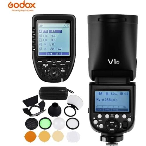 Godox V1 TTL 1/8000s Flash + XPro-C/N/S Trigger + AK-R1 Flash light Kit for SONY Canon Nikon Fuji Olympus Cameras Li-ion Battery