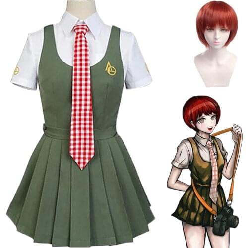 Danganronpa Koizumi Mahiru Cosplay Japanese Uniform Sailor Suit Wigs Dress Girls Anime Clothing Halloween Party Costume