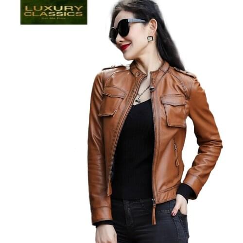 Autumn 100% Natural Spring Sheepskin Coat Female Streetwear Real Womens Leather Jacket Genuine Leather Jacket Women 1984