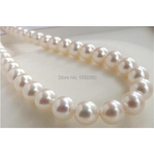 10mm White Shell Pearl Necklace Chain 18inch 2 Piece/lot DIY Handmade Women Girl Fashion Jewelry Making Design Wholesale Price