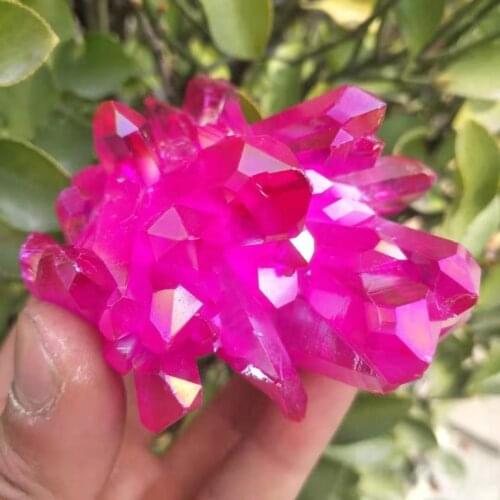 120-130g A beautiful aura angel quartz cluster natural plating color crystal cluster healing wedding decoration aquarium