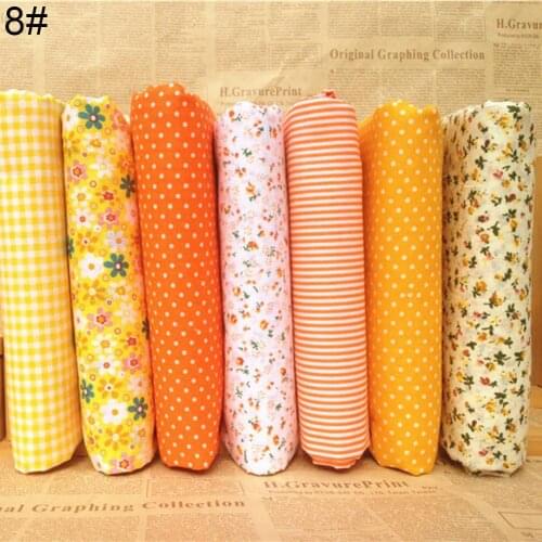 40%HOT7Pcs/Set Quilting Fabric Floral Cotton Cloth DIY Craft Sewing Handmade Accessory