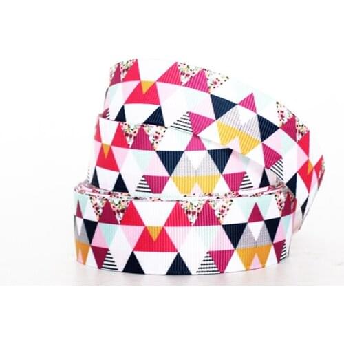 9mm/16mm/22mm/25mm/38mm/75mm Red Geometry Print Grosgrain Ribbon 10/25/50yards DIY Gift Wrap Sewing Wedding Decor ribbon