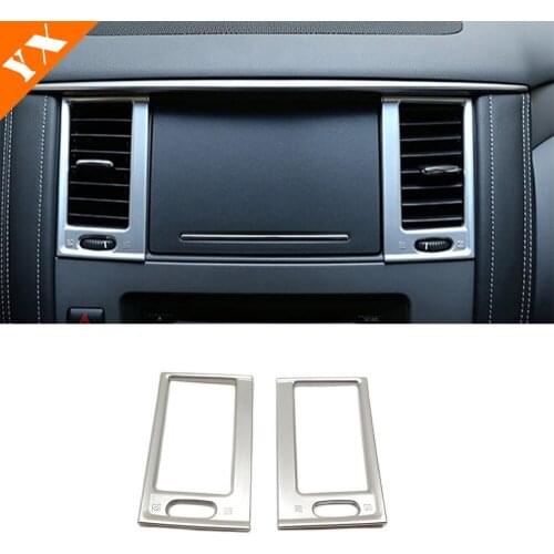 For NIssan Patrol Armada Y62 2017 2018 Accessories Car styling ABS Carbon Car middle air conditioner outlet AC Vent Cover Trim