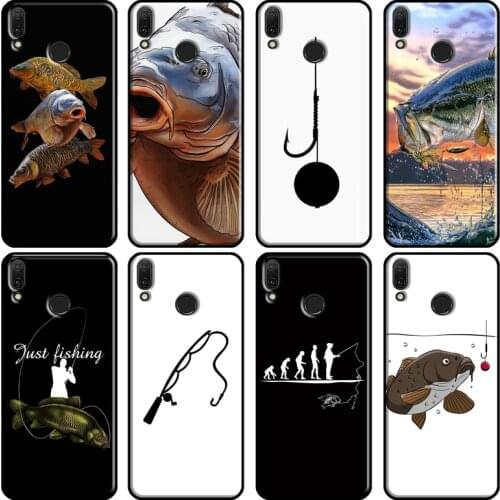 Carp Fish Fishing rod Case For Huawei Nova 5T 3i 2i Y7A Y6P Y5P 2020 Y3 II Y5 Y6 Y7 2017 2018 Y9 Prime 2019 Case