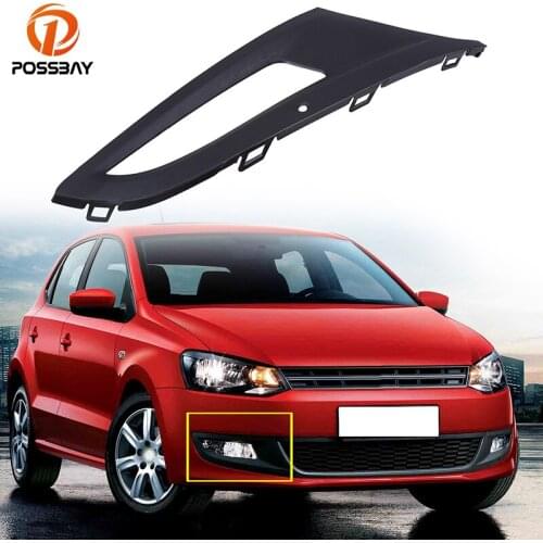 POSSBAY ABS Plastic Black Front Lower Right Bumper Fog Light Grille Cover for VW POLO Typ 6R Hatchback Pre-facelift 2010-2014