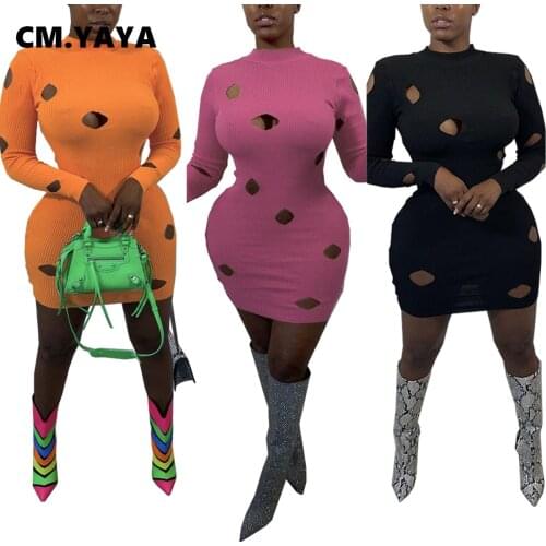 Модные вязаные платья CM.YAYA China At AliExpress