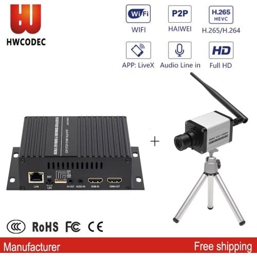 HWCODEC HSC-S1+V1 H264 H265 Decoder IP Transcoder with IP Camera for P2P Live Streaming Smart Education and Video Conference