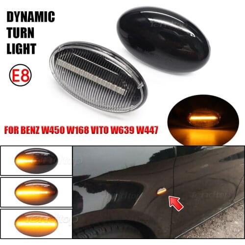 Dynamic LED Turn Signal Lights Side Marker Car Accessories For Mercedes Benz Smart W450 W452 A-Class W168 Vito W639 W447 W415