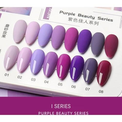 FN 15ml Gel Nail Polish Semi Permanent Winter Purple Color Series Glitter Gel UV Led Lamp Polish For Nails
