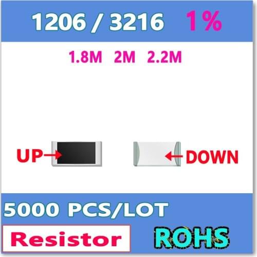 JASNPROSMA JASNPROSMA OHM 1206 F 1% 5000pcs 1.8M 2M 2.2M smd 3216 Resistor