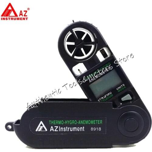 AZ8918 pocket digital anemometer, anemometer, hand-held wind speed / air temperature tester, measuring Air volume, foldable